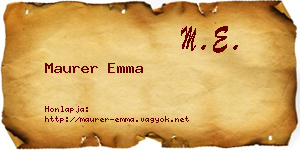 Maurer Emma névjegykártya